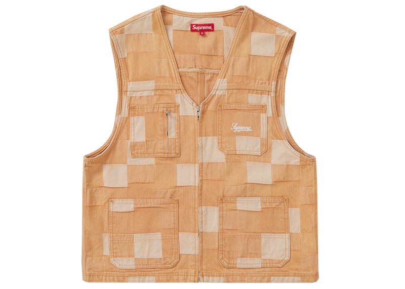 Supreme Patched Denim Vest Rust