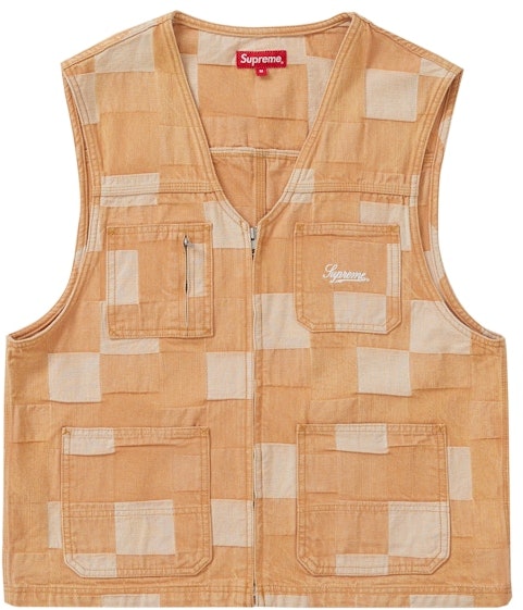 supreme-patched-denim-vest-rust