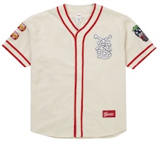 Supreme Patches Denim Baseball Jersey Natural - Jersi Besbol Denim Natural. Order Supreme Patches Denim Baseball Jersey Natural - Jersi Besbol Denim Natural.