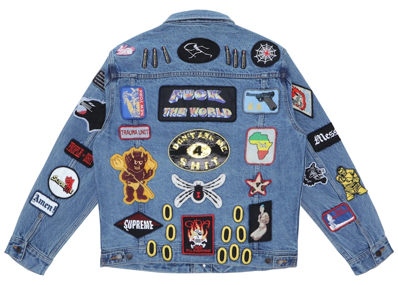Order シュプリーム パッチ デニム トラッカージャケット ブルー