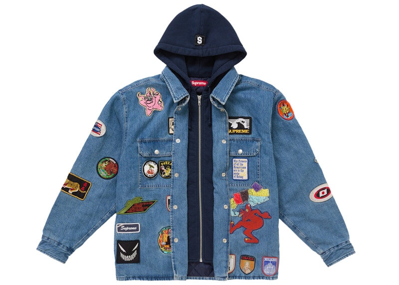 Order Supreme Camisa Vaquera con Capucha y Cremallera Parches