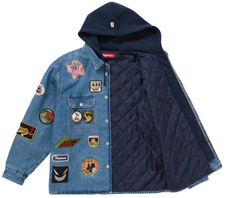 Supreme Camisa Vaquera con Capucha y Cremallera Parches Lookbook Supreme Camisa Vaquera con Capucha y Cremallera Parches