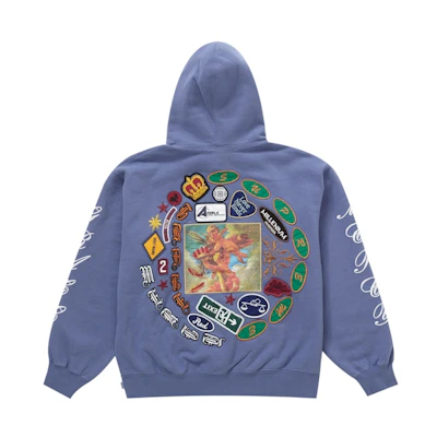 Supreme Patches Spiral Hooded Sweatshirt Light Purple
