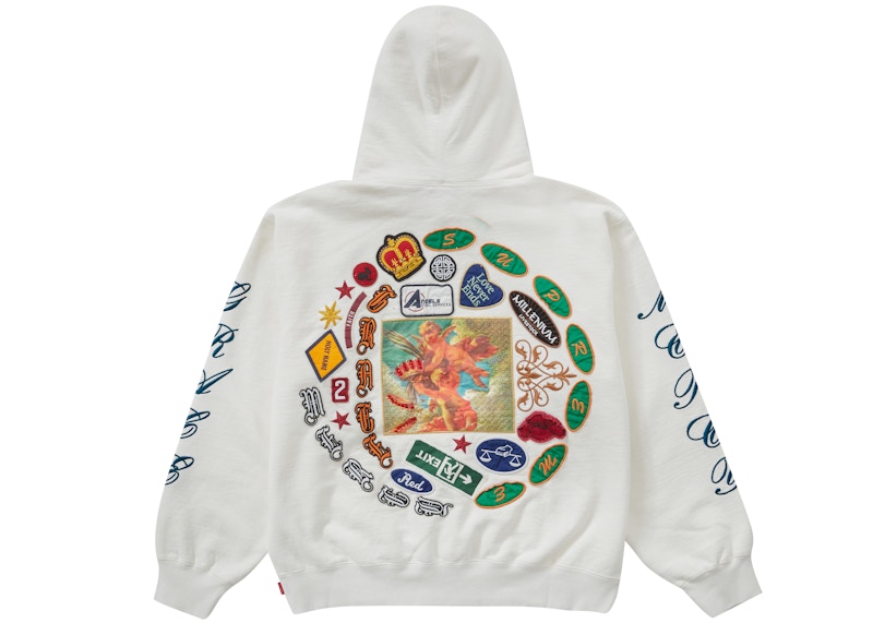 Buy Supreme Patches Spiral Baju Sejuk Bertudung Putih