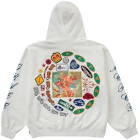 Supreme Patches Spiral Hooded Sweatshirt White Supreme Patches Spiral Hooded Sweatshirt White