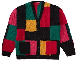 Supreme Patchwork Cable Knit Cardigan Black Supreme Patchwork Cable Knit Cardigan Black