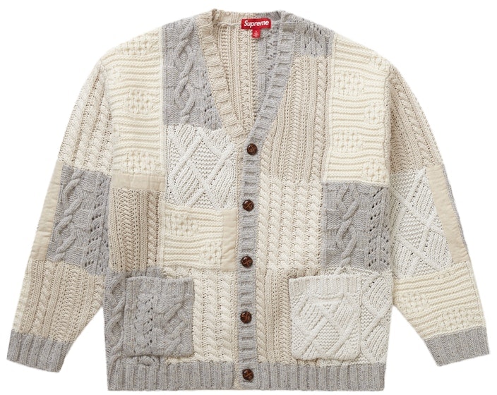 supreme-patchwork-cable-knit-cardigan-ivory