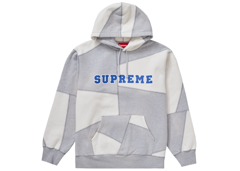 Buy Sudadera con Capucha Supreme Patchwork Gris Jaspeado