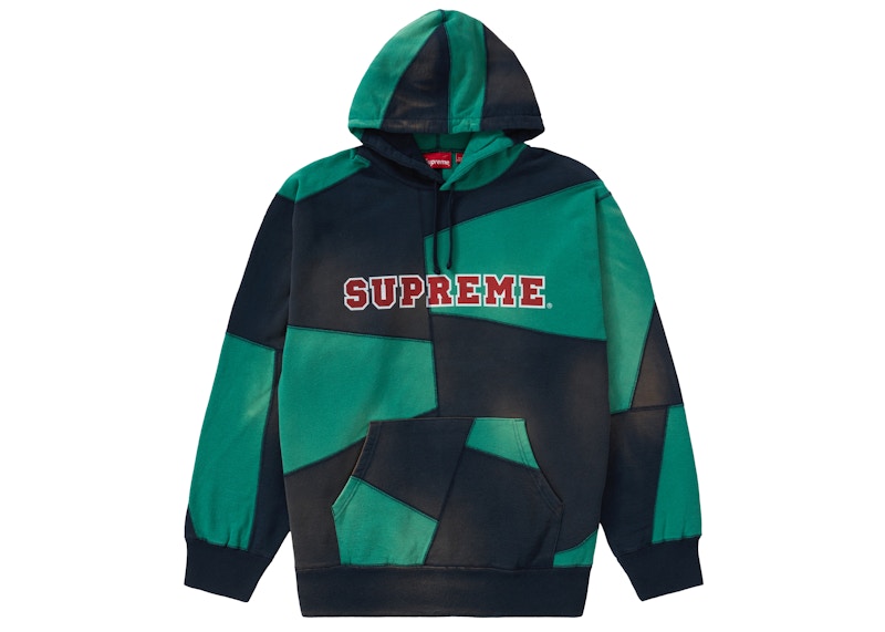 Buy Supreme 拼布连帽卫衣 海军蓝