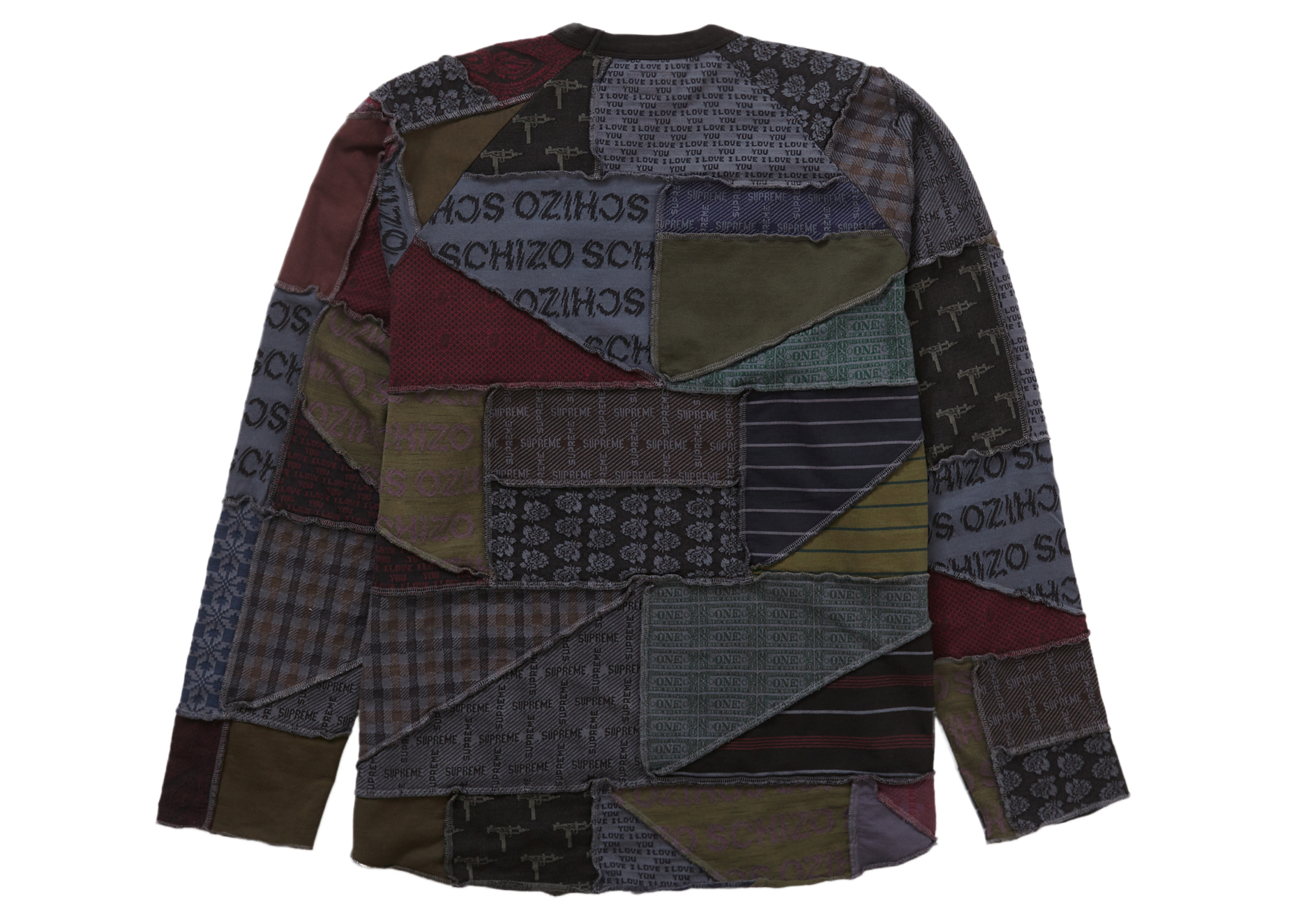 Beli Supreme Patchwork Jacquard L/S Top Black - Novelship