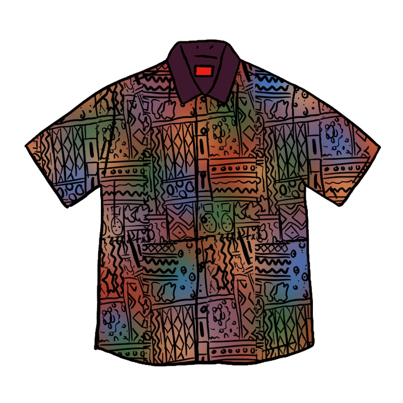 supreme Patchwork Knit Zip Up Polo