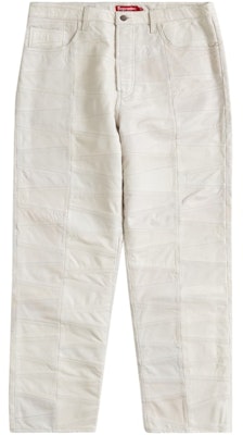 Supreme 拼接皮革白色五袋牛仔裤 Buy Supreme 拼接皮革白色五袋牛仔裤