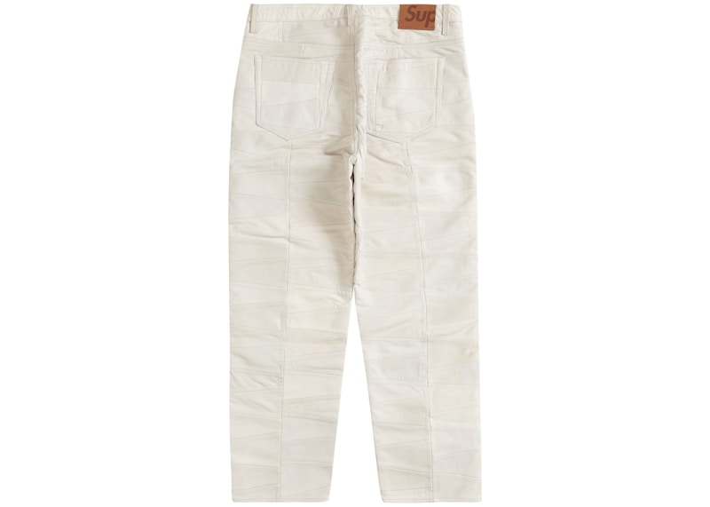 Supreme Patchwork Leather 5-Pocket Jean White 圖 2