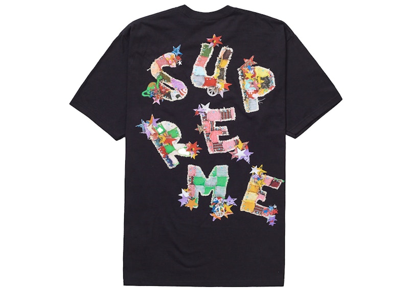 Order Supreme 拼接設計黑色T恤