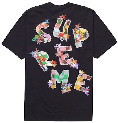 Supreme 拼接設計黑色T恤 Order Supreme 拼接設計黑色T恤