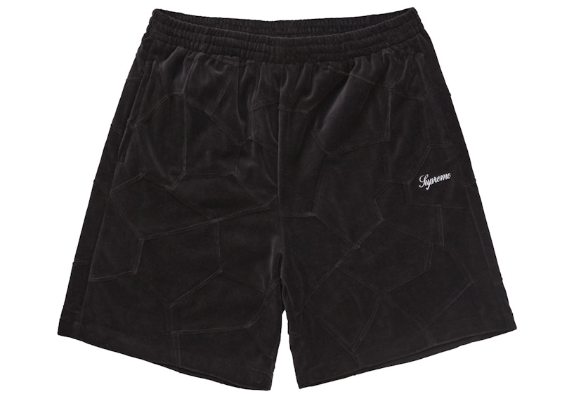 Supreme Patchwork Velour Short Black