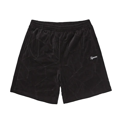 Supreme Patchwork Velour Short Black