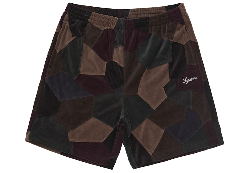 Supreme Patchwork Velour Short Dark Navy