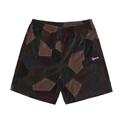 Supreme Patchwork Velour Short Dark Navy