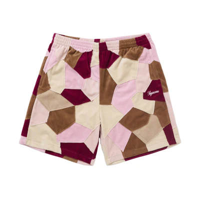 Supreme Patchwork Velour Short Tan