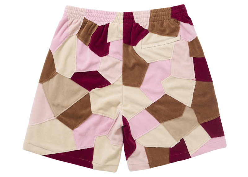 Order Supreme Patchwork Velour Short Beige Tan