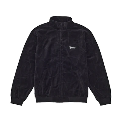 Supreme Patchwork Velour Track Jacket Black