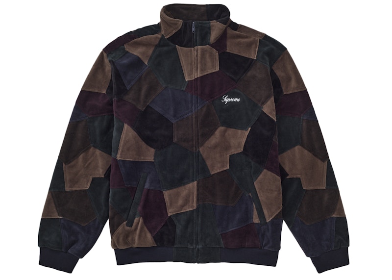 Supreme Patchwork Velour Track Jacket Dark Navy