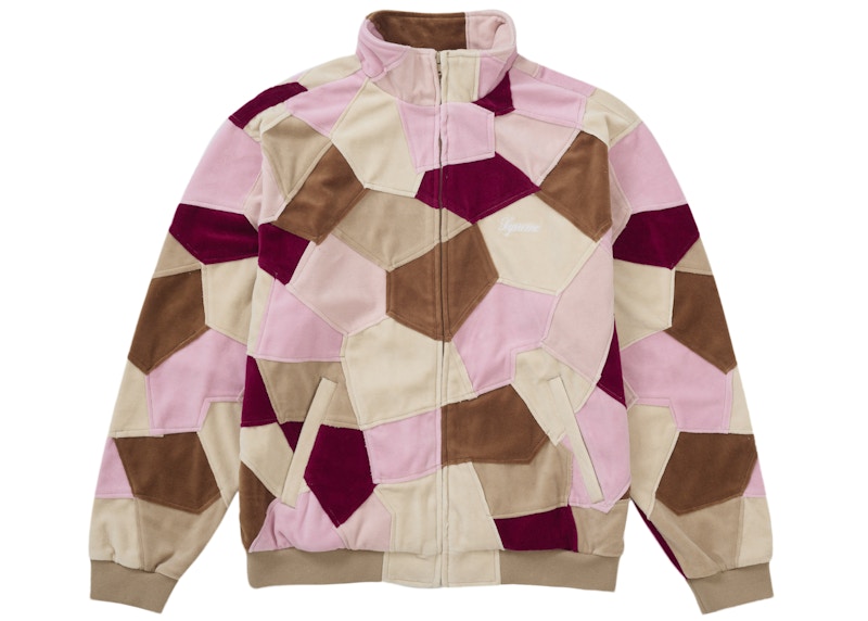 Supreme Patchwork Velour Track Jacket Tan