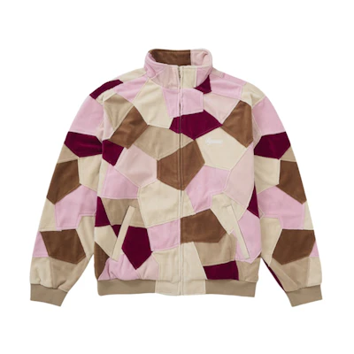 Supreme Patchwork Velour Track Jacket Tan