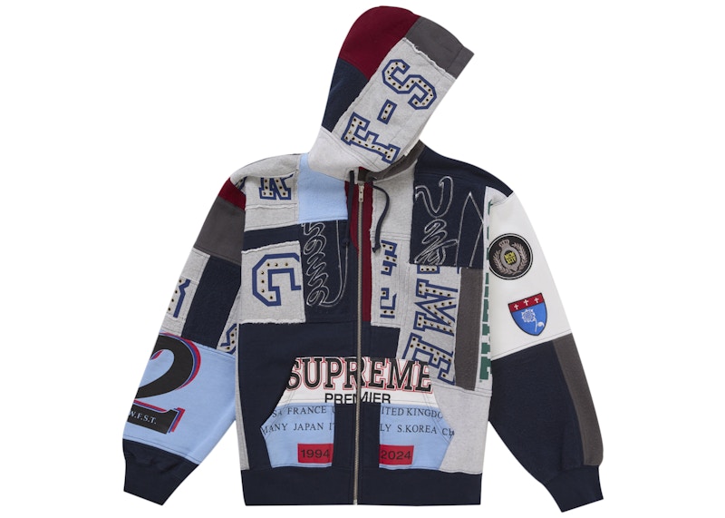 Supreme Patchwork Zip Up Hooded Sweatshirt (SS25) Navy 圖 3