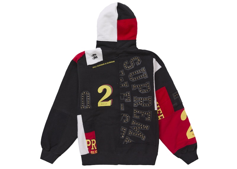 Supreme Patchwork Zip Up Hooded Sweatshirt (SS25) Black 圖 4