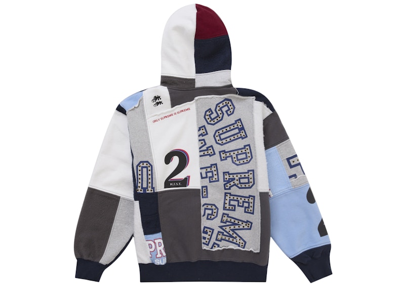 Supreme Patchwork Zip Up Hooded Sweatshirt (SS25) Navy 圖 4