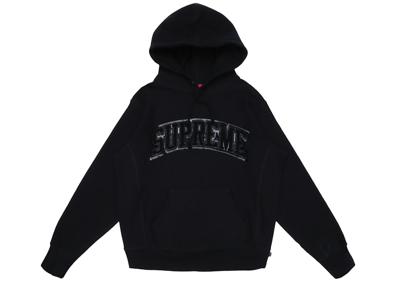 Supreme Patent/Chenille Arc Logo Hooded Sweatshirt