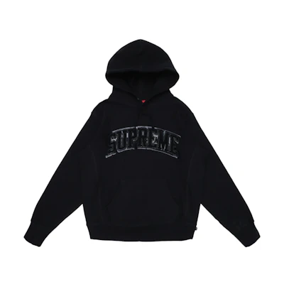 Supreme Patent/Chenille Arc Logo Hooded Sweatshirt