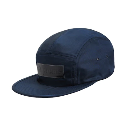 Supreme Patent Leather Patch Camp Cap Navy
