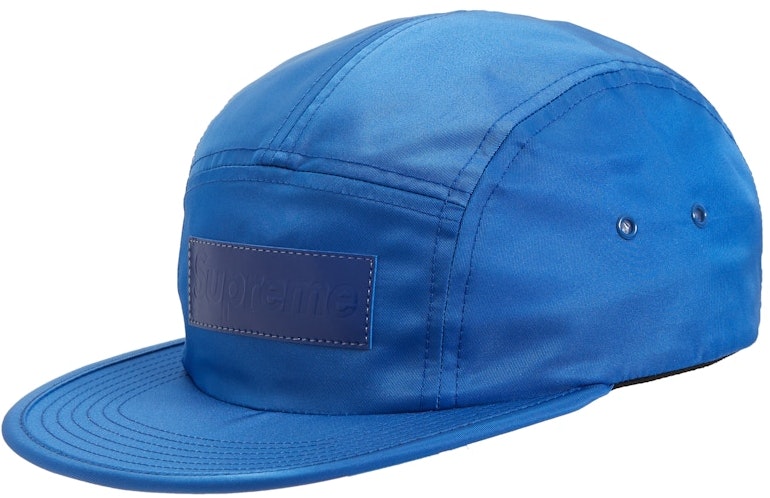 supreme-patent-leather-patch-camp-cap-royal