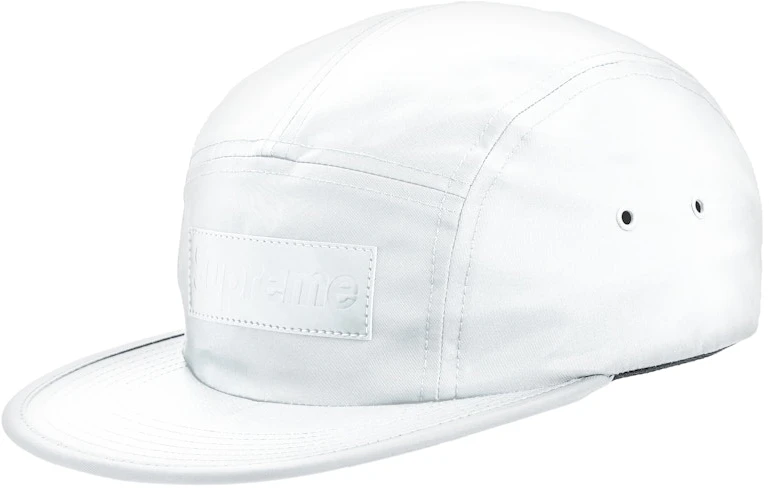 supreme-patent-leather-patch-camp-cap-white