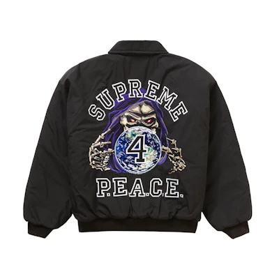 Supreme Peace Embroidered Work Jacket Black