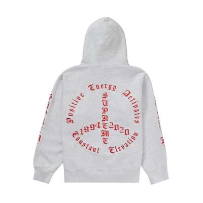 Supreme Peace Hooded Sweatshirt Ash Grey