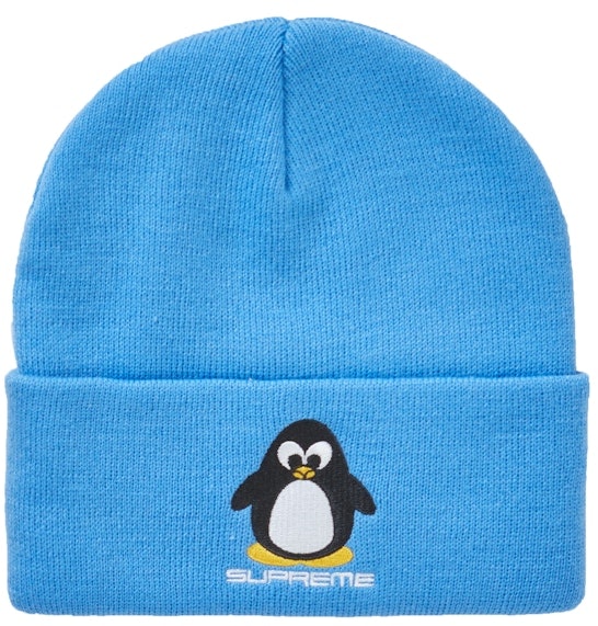 supreme-penguin-beanie-bright-blue