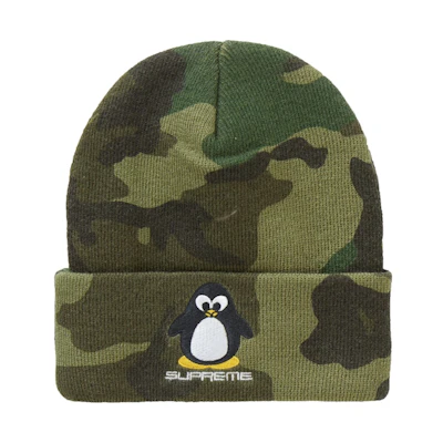 Supreme Penguin Beanie Woodland Camo