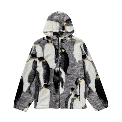 Supreme Penguins Hooded Fleece Jacket Black