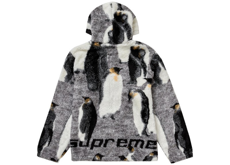 Supreme Penguins Hooded Fleece Jacket Black 圖 2