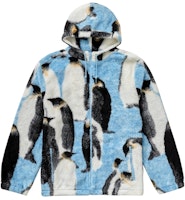 Supreme Penguins Hooded Fleece Jacket Blue Supreme Penguins Hooded Fleece Jacket Blue