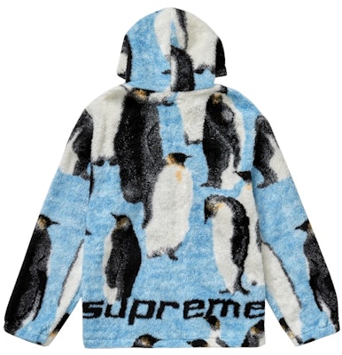 Supreme Penguins Hooded Fleece Jacket Blue Order Supreme Penguins Hooded Fleece Jacket Blue