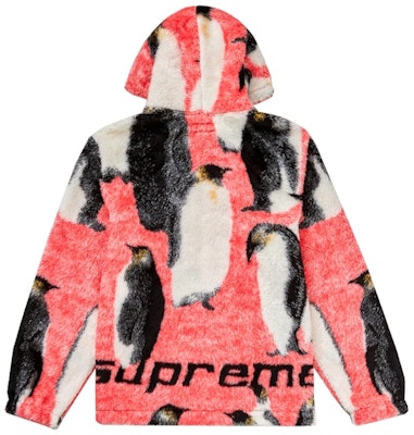 Supreme Penguins Hooded Fleece Jacket Pink Order Supreme Penguins Hooded Fleece Jacket Pink