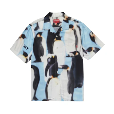 Supreme Penguins Rayon S/S Shirt Blue