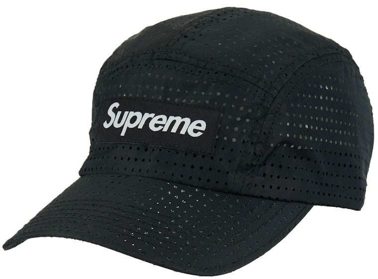 supreme-perforated-camp-cap-ss-22-black