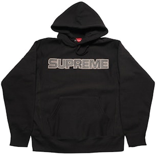 Sudadera Negra Supreme con Capucha de Cuero Perforado. Buy Sudadera Negra Supreme con Capucha de Cuero Perforado.