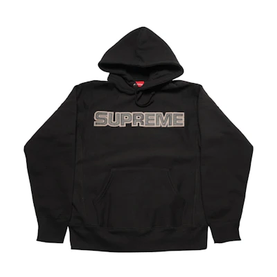 Supreme Perforated Leather Hooded Sweatshirt Black